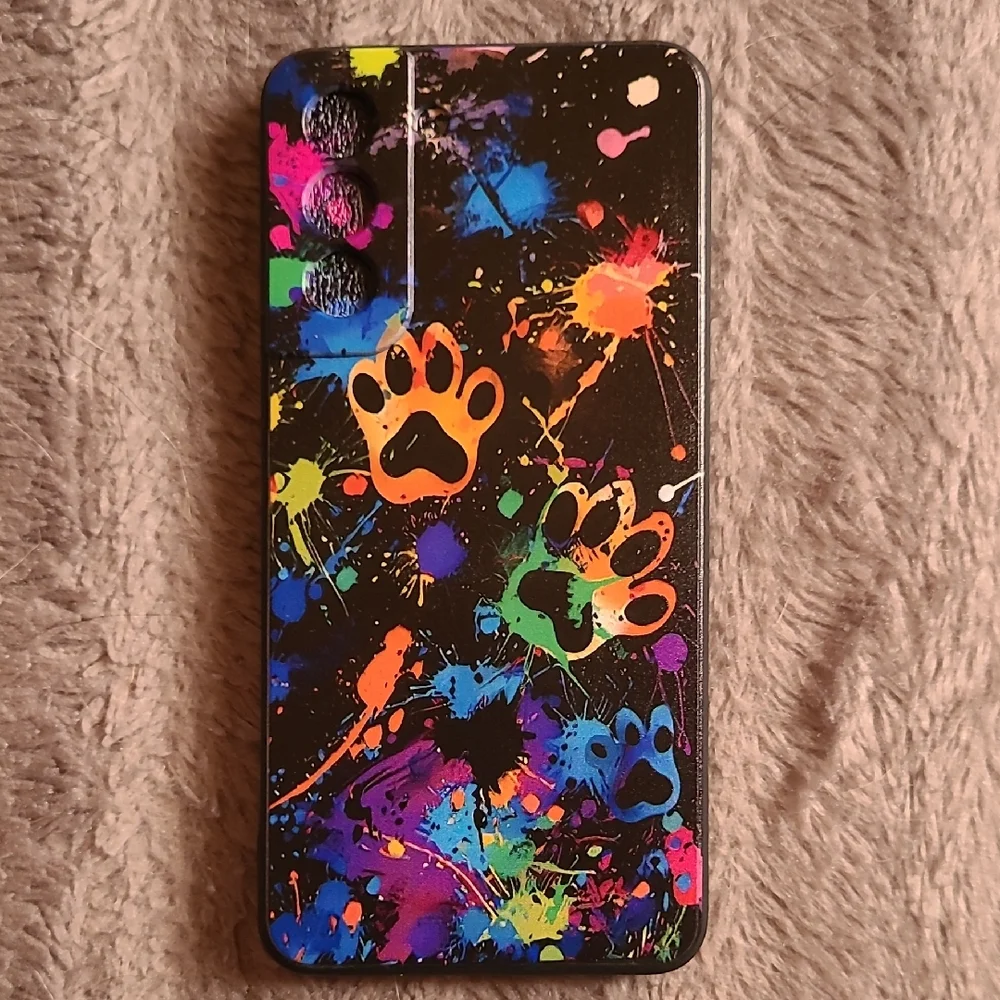 Colorful Paw Print Phone Case For Samsung S21 FE 5G
